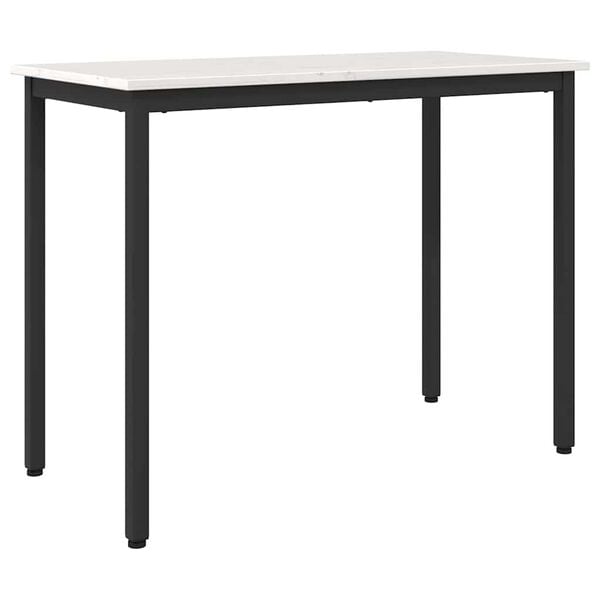 vidaXL table Blanc 100 x 50 x 77 cm Bois d'ing&eacute;nierie et acier