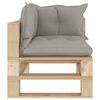 vidaXL Canap&eacute; d'angle palette de jardin avec coussins taupe bois