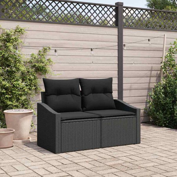 vidaXL Canap&eacute; de jardin avec coussin 123 x 62 x 69 cm polyrotin