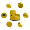 vidaXL Fauteuil inclinable électrique jaune velours