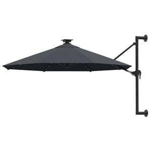vidaXL Parasol mural de jardin avec LED 300 cm anthracite
