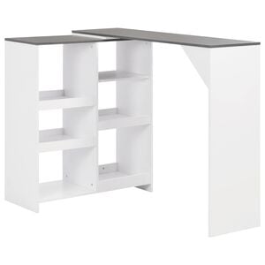 vidaXL Table de bar avec tablette amovible Blanc 138x39x110 cm