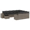 vidaXL Salon de jardin 11 pcs avec coussins gris r&eacute;sine tress&eacute;e