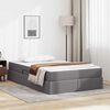 vidaXL Lit avec rangement et matelas avec matelas 2 pcs Gris Cuir