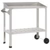 vidaXL Table de rempotage avec roues 96 x 50 x 89 cm Acier inoxydable