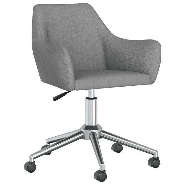vidaXL Chaise pivotante de salle &agrave; manger Gris clair Tissu