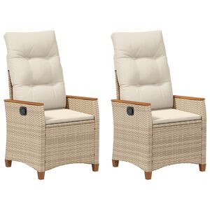 vidaXL Chaise de jardin inclinable Beige et cr&egrave;me 64 x 57,5 x 112 cm