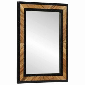 vidaXL Miroir mural Noir et Marron 70 x 2 x 70 cm Bois d'Acacia Massif