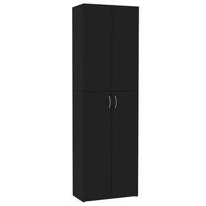 vidaXL Armoire de bureau Noir 60x32x190 cm Bois d'ing&eacute;nierie