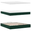 VidaXL Cadre de lit ottoman avec matelas vert fonc&eacute; 180x200cm velours