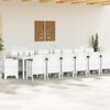 vidaXL Ensemble de salle &agrave; manger de jardin avec coussins 17 pcs Blanc
