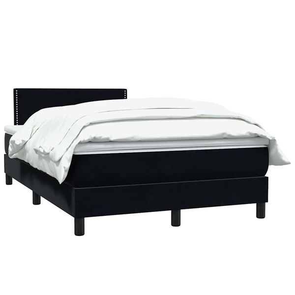 vidaXL Sommier &agrave; lattes de lit avec matelas noir 120x220 cm velours