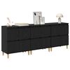 vidaXL Buffets 3 pcs Ch&ecirc;ne noir 60 x 35 x 70 cm Bois d'ing&eacute;nierie