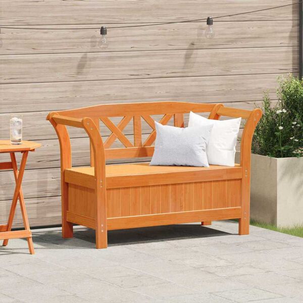 vidaXL Banc de Rangement de Jardin Marron 119 x 76 x 44cm