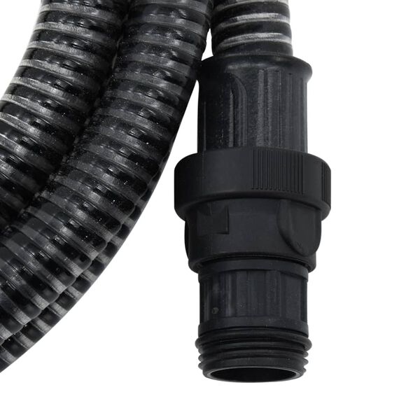 vidaXL Tuyau d'aspiration avec raccords en PVC noir 1" 10 m PVC
