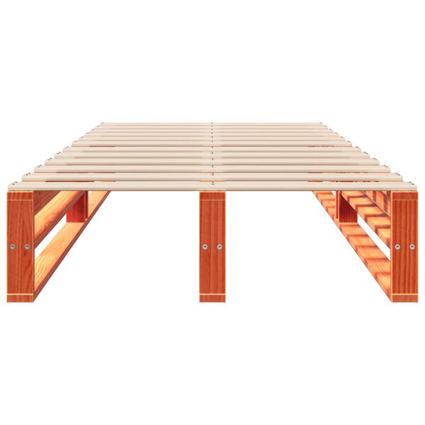 vidaXL Cadre de lit sans matelas cire marron 75x190 cm bois pin massif