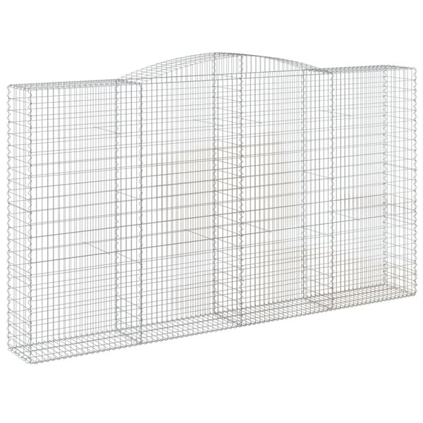 vidaXL Paniers à gabions arqués 4 pcs 400x50x220/240 cm Fer galvanisé