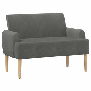 vidaXL Canap&eacute; love seat avec capitonnage en boutons Gris fonc&eacute;