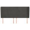 vidaXL T&ecirc;te de lit avec oreilles Gris fonc&eacute; 183x23x118/128 cm Velours