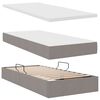 vidaXL Lit avec rangement et LED avec matelas Taupe 90 x 200 cm tissu