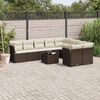 vidaXL Salon de jardin 10 pcs avec coussins marron r&eacute;sine tress&eacute;e