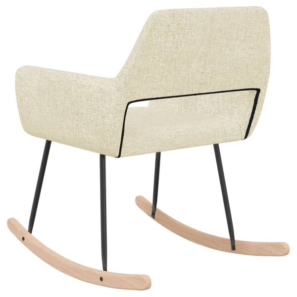 vidaXL Chaise &agrave; bascule Cr&egrave;me Tissu