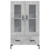 vidaXL Buffet haut gris b&eacute;ton 69,5x31x115 cm bois d'ing&eacute;nierie