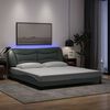 vidaXL Cadre de lit avec LED sans matelas Hvar gris clair 180x200 cm tissu