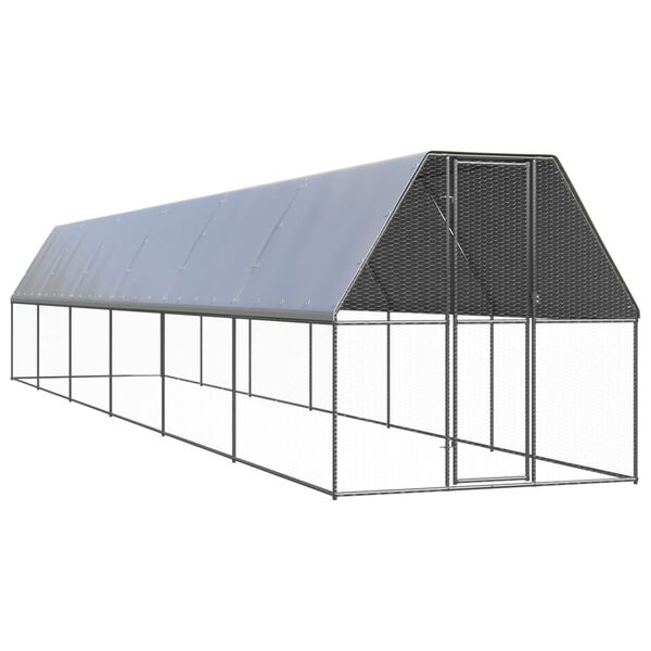 vidaXL Poulailler 2x12x2 m acier galvanis&eacute;