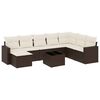 vidaXL Salon de jardin avec coussins 9 pcs marron r&eacute;sine tress&eacute;e
