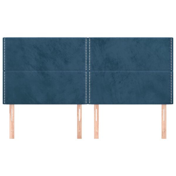 vidaXL T&ecirc;te de lit Bleu fonc&eacute; 180 x 5 x 118/128 cm Velours