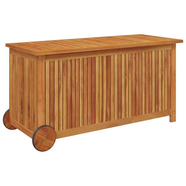 vidaXL Boîte de rangement de jardin avec roues 113x50x58cm Bois acacia