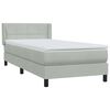 vidaXL Sommier &agrave; lattes de lit et matelas gris clair 90x210 cm velours