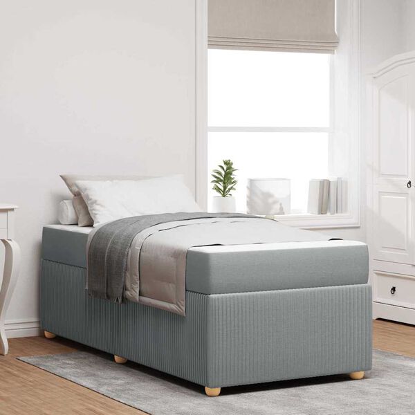 vidaXL Cadre de lit avec matelas Gris clair 80 x 200 cm tissu