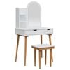 vidaXL Ensemble de Coiffeuse FAUSKE 4 pcs Blanc 76 x 50 x 143 cm