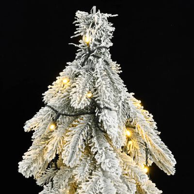 vidaXL Sapin de Noël artificiel avec 300 LED et neige floquée 180 cm