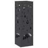 vidaXL Stand de Parapluie de Pluie Noir 15,5 x 15,5 x 49 cm Acier