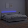 vidaXL Sommier à lattes de lit avec matelas et LED Blanc 200x200 cm