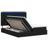 vidaXL Lit de rangement LED avec matelas Noir 200 x 200 cm Tissu