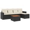 vidaXL Salon de jardin 6 pcs avec coussins noir r&eacute;sine tress&eacute;e