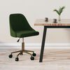 vidaXL Chaise pivotante de salle &agrave; manger Vert fonc&eacute; Velours