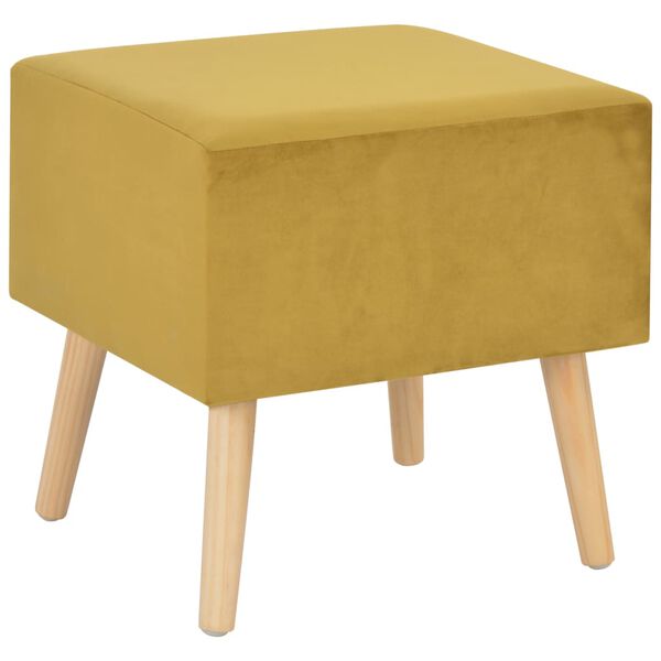 vidaXL Tables de chevet 2 pcs Moutarde 40x35x40 cm Velours