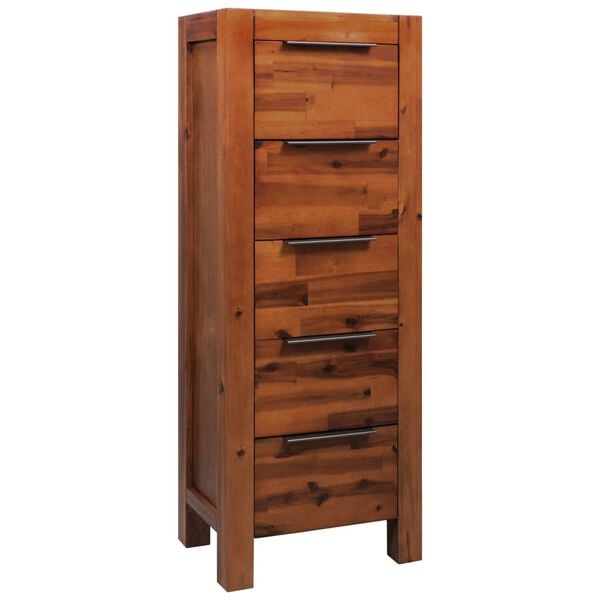 vidaXL Commode &agrave; tiroirs Bois d'acacia massif 45 x 32 x 115 cm