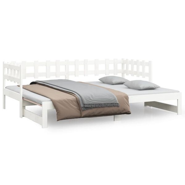 vidaXL Lit coulissant sans matelas blanc 2x(90x190) cm