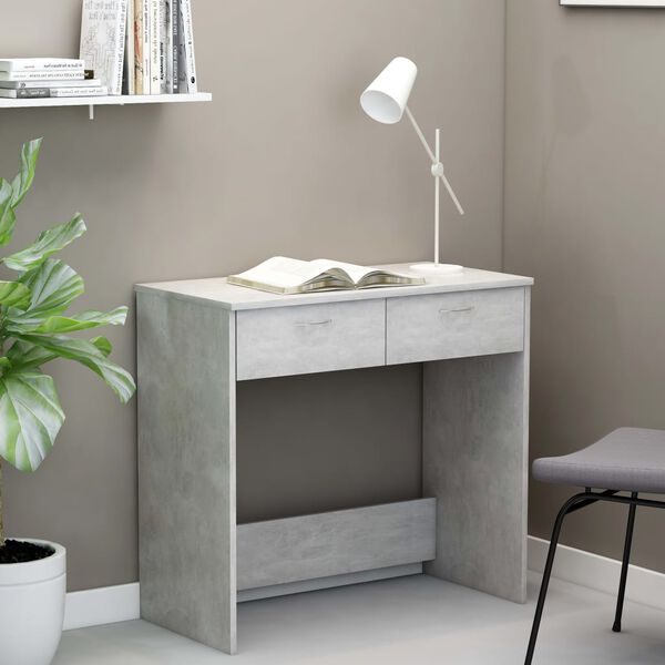 vidaXL Bureau Gris béton 80x40x75 cm Bois d’ingénierie