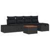 vidaXL Ensemble de canap&eacute; de jardin 6 pc Noir Poly rotin