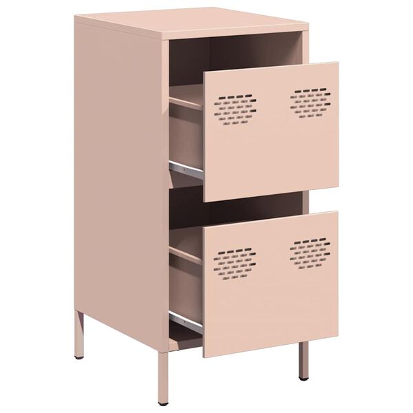 vidaXL Buffet rose 35x39x73,5 cm acier lamin&eacute; &agrave; froid