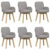 vidaXL Chaises de salle &agrave; manger pivotantes 6 pc Boucl&eacute; Gris clair