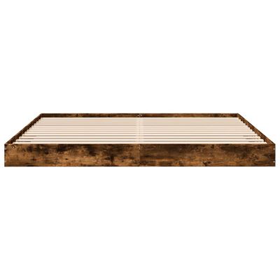 vidaXL Cadre de lit sans matelas chêne fumé 200x200 cm bois ingénierie