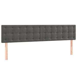 vidaXL T&ecirc;tes de lit Gris fonc&eacute; 180x5x78/88 cm Velours